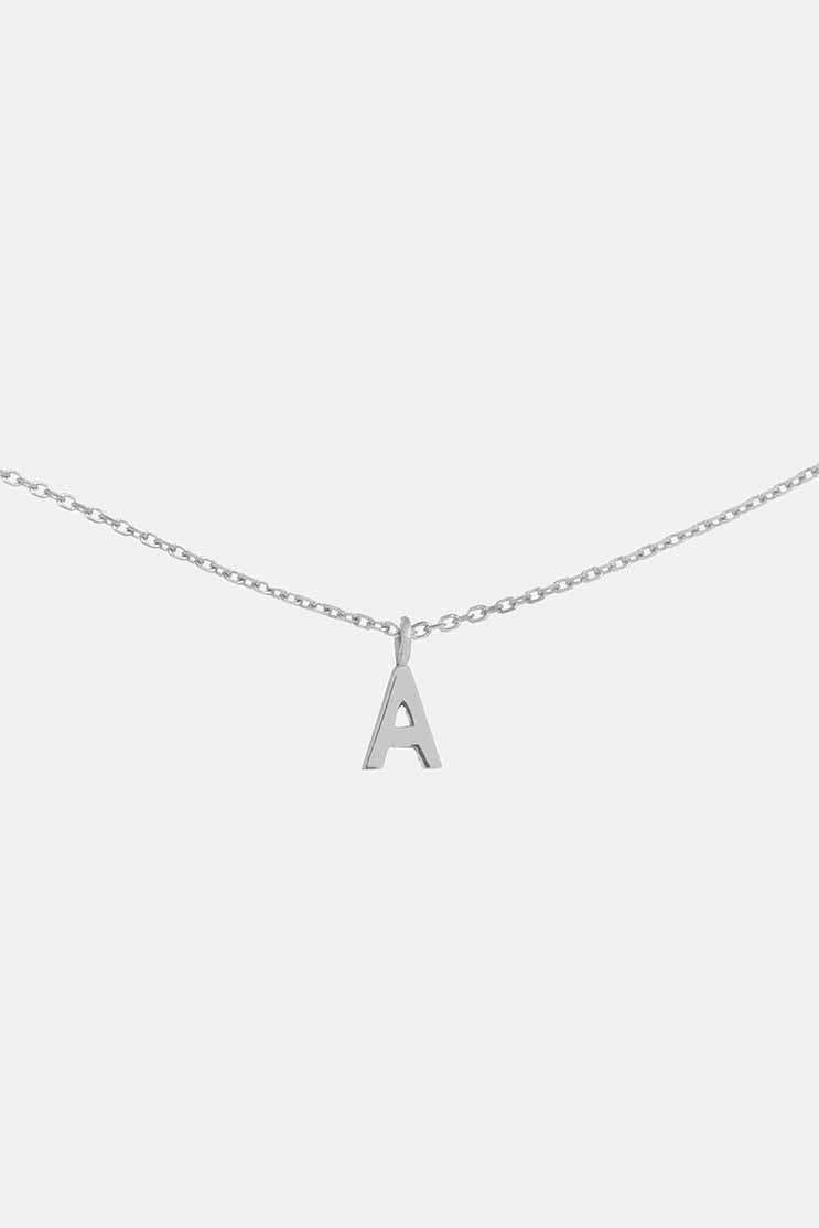 Sterling silver sale letter a necklace