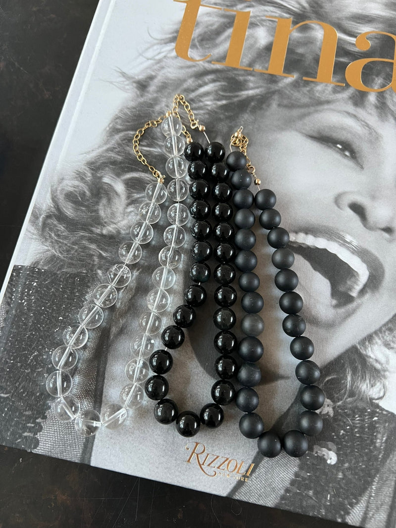 EXPRESS ALTER EGO POWER BEADS NECKLACE MATT BLACK