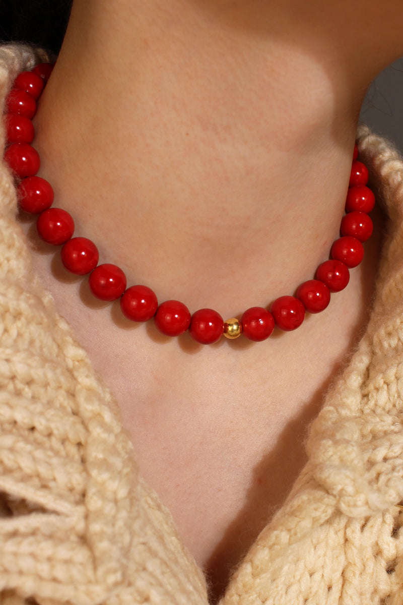 LIMITED EDITION RED LANTERN BEAD NECKLACE