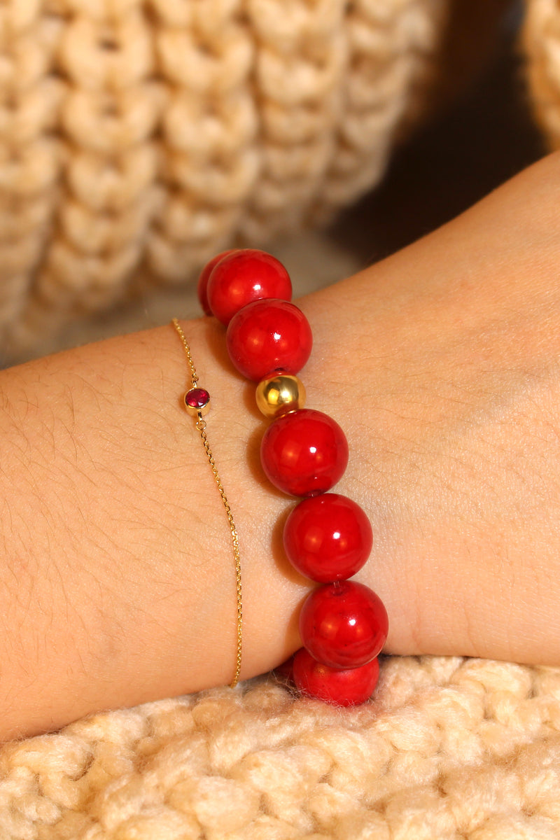 LIMITED EDITION RED LANTERN BEAD BRACELET