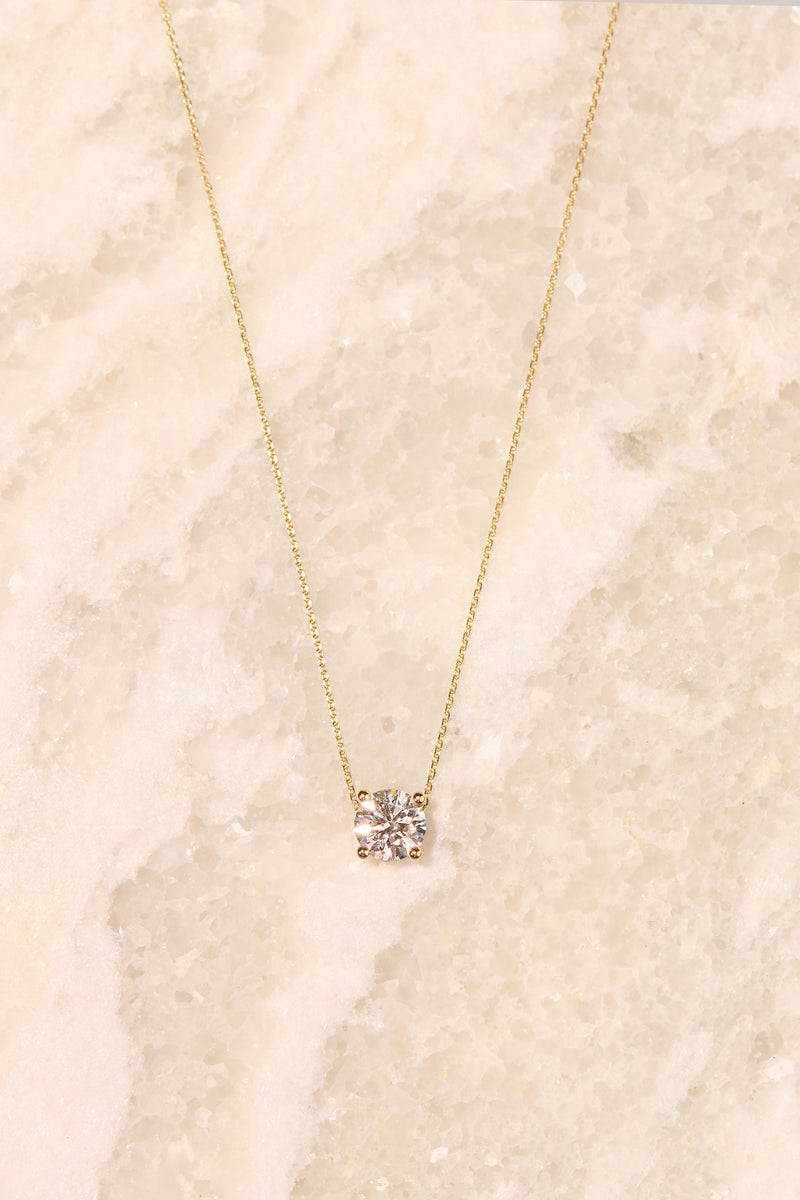 MILESTONE DIAMOND  SOLITAIRE CLAW SET NECKLACE