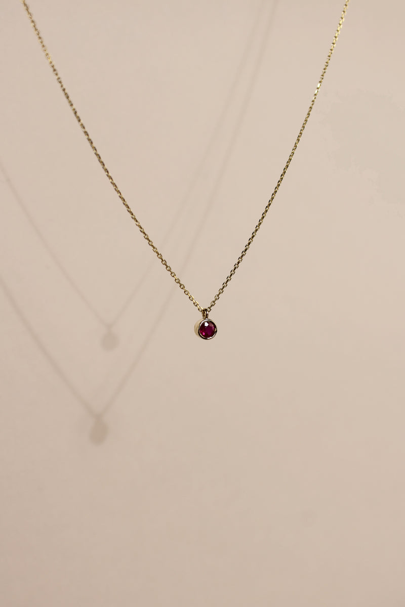 3MM RUBY NECKLACE