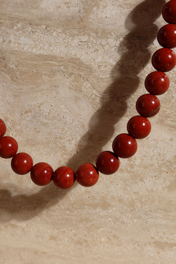 THE 1970 RED JASPER BEAD NECKLACE