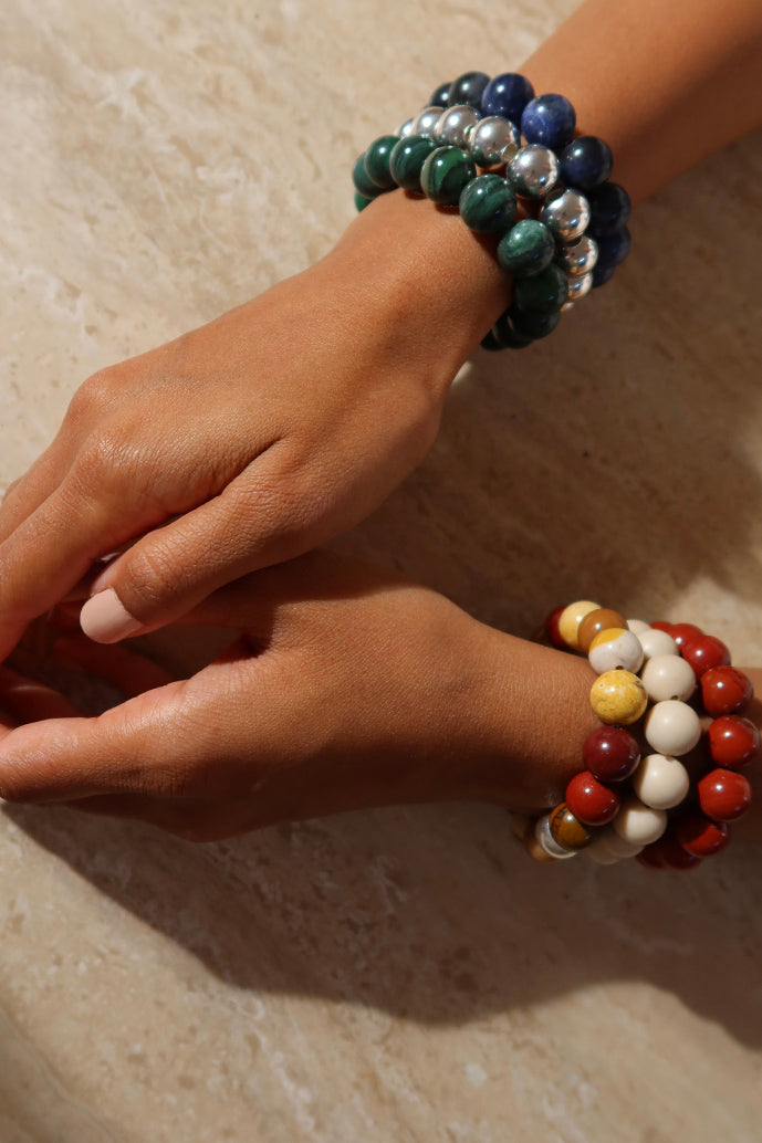 THE 1970 CREMA JASPER BEAD BRACELET