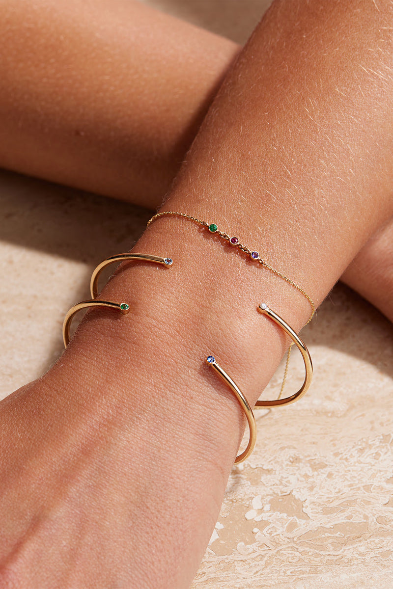 I LOVE YOU BIRTHSTONE BANGLE