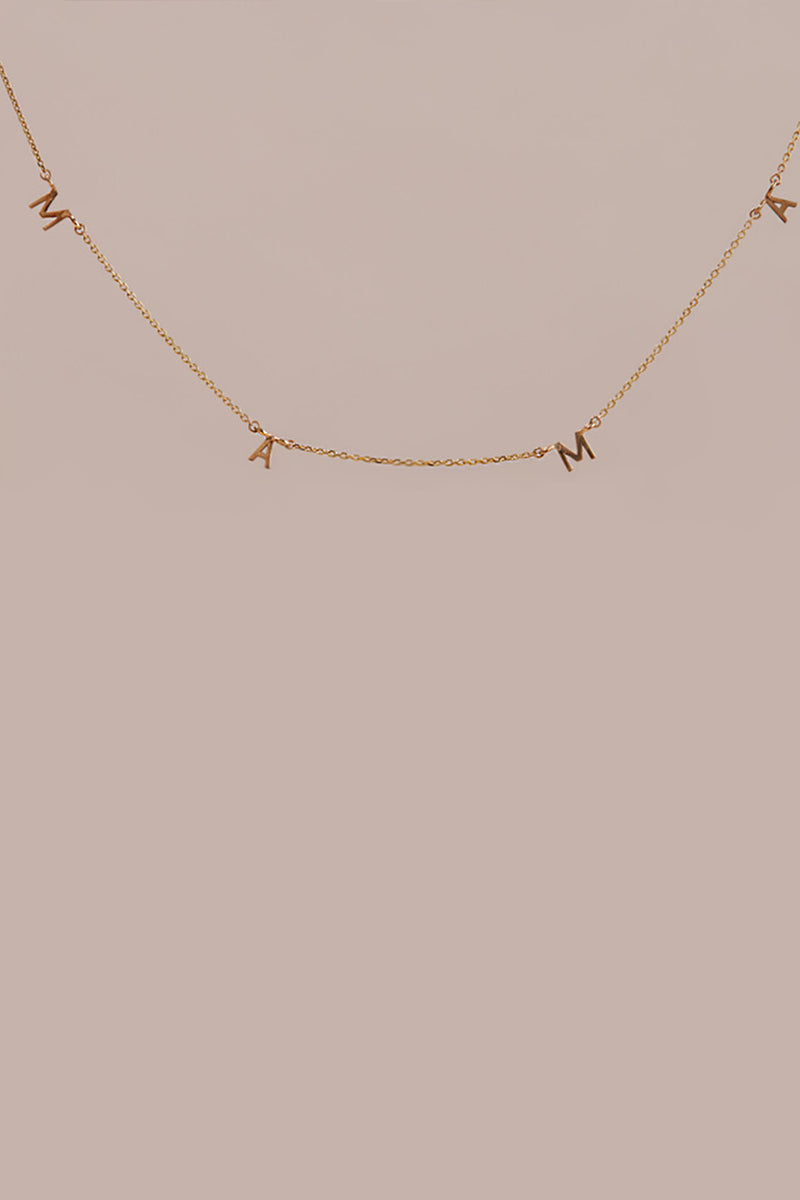 CONNECT LETTER MAMA NECKLACE (AVAILABLE WITH DIAMOND LETTERS)