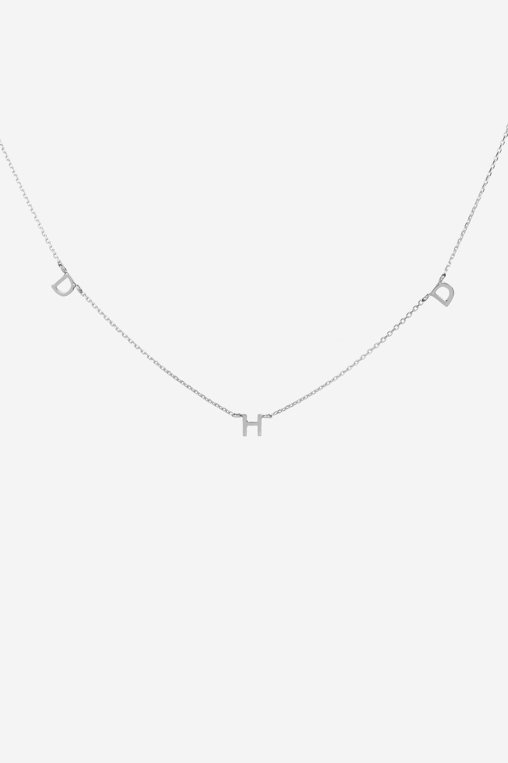 SILVER CONNECT LETTER NECKLACE – AURUM + GREY