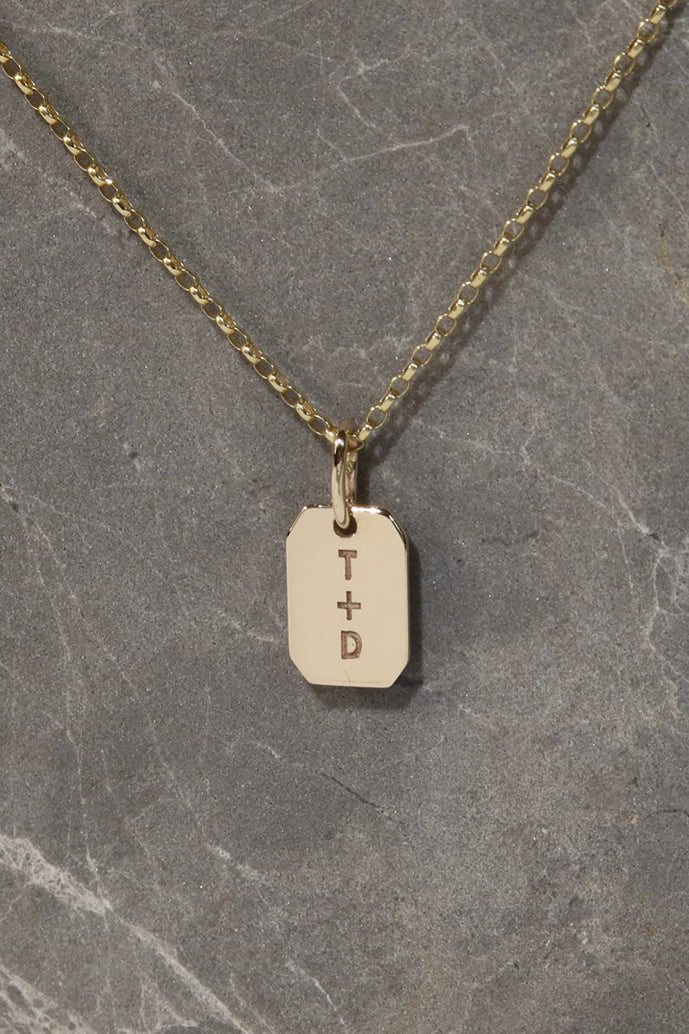 LIMITED EDITION JUST US LOVE TAG GOLD NECKLACE