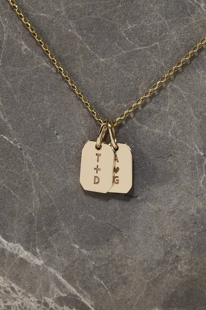 LIMITED EDITION JUST US LOVE TAG GOLD NECKLACE