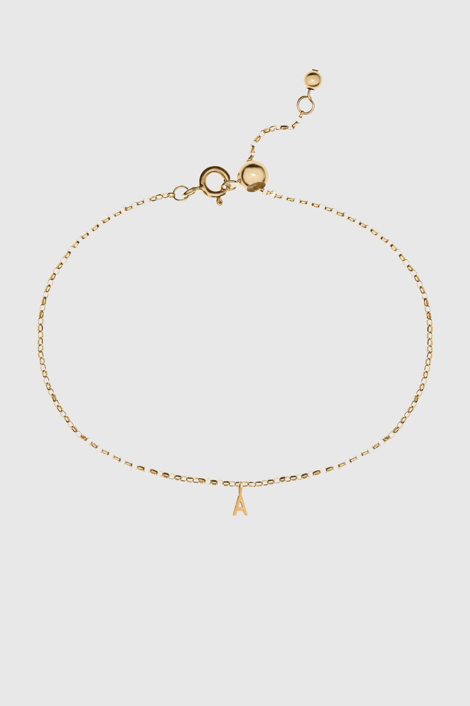 Initial Slider Anklet – Aurum + Grey