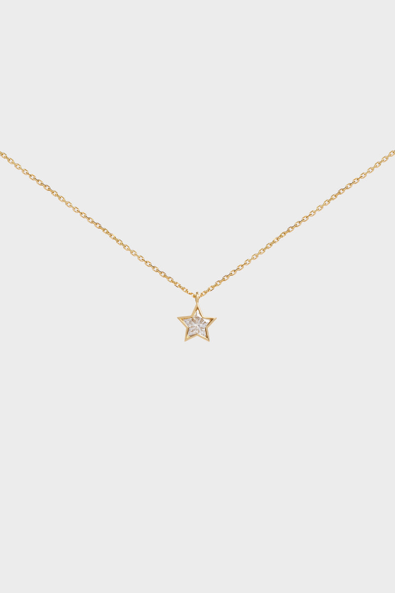 BEZEL FACETS DIAMOND STAR NECKLACE